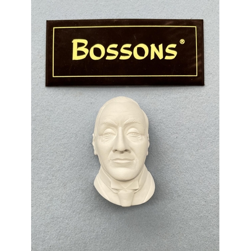 134 - A boxed 1996 Bossons The Butler unpainted chalkware head wall plaque