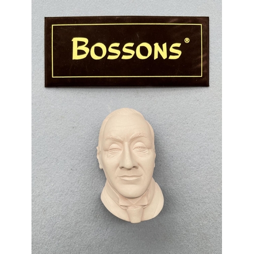 133 - A boxed 1996 Bossons The Butler unpainted chalkware head wall plaque