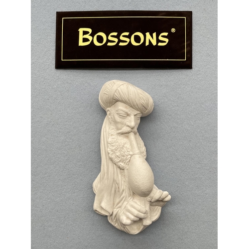 124 - A boxed Bossons Snake Charmer unpainted chalkware head wall plaque