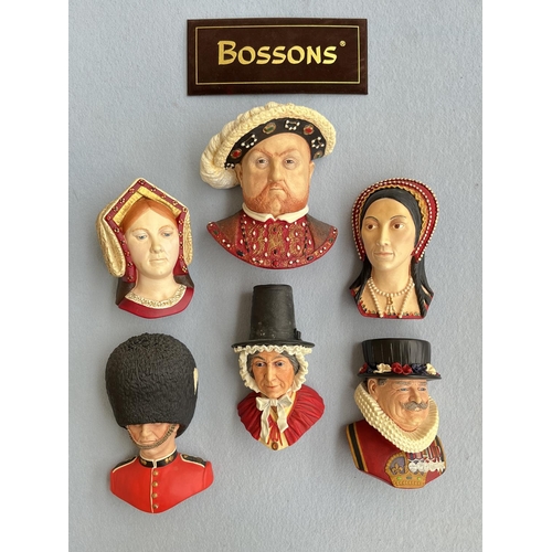 122 - Six boxed Bossons Regal and Traditional Collection hand painted chalkware head wall plaques comprisi... 