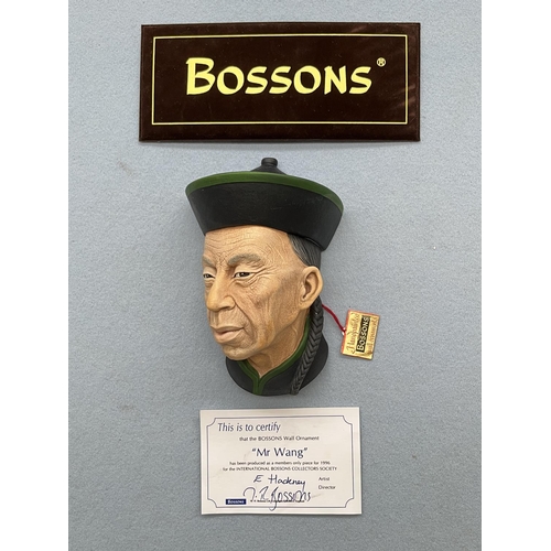 112 - A boxed Bossons Mr Wang International Bossons Collectors Society members only hand painted chalkware... 