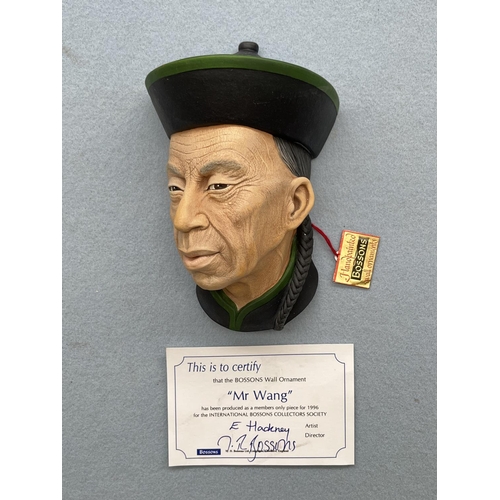 112 - A boxed Bossons Mr Wang International Bossons Collectors Society members only hand painted chalkware... 