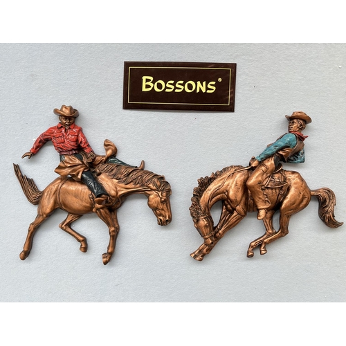 108 - Two Bossons Fraser Art Copper Collection wall plaques, one Rodeo and one Bronco