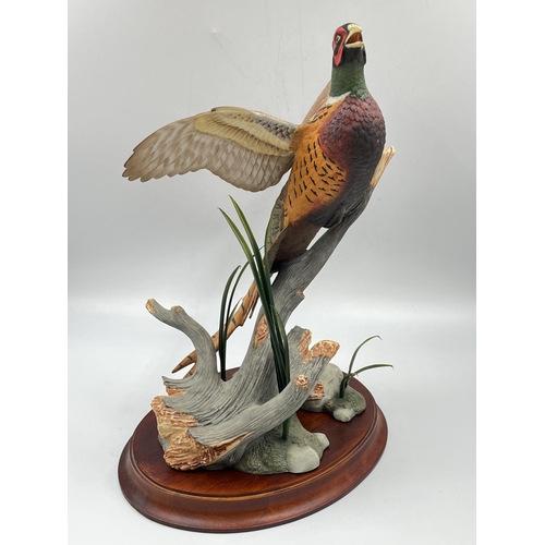 9 - A Franklin Mint The Ring-Necked Pheasant hand painted fine porcelain figurine by A. J. Rudisill - ap... 