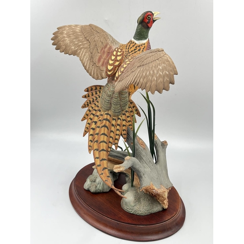 9 - A Franklin Mint The Ring-Necked Pheasant hand painted fine porcelain figurine by A. J. Rudisill - ap... 