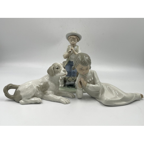 10 - Three Nao by Lladro porcelain figurines - largest approx. 17cm high