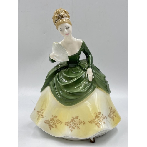 25 - Three Royal Doulton figurines comprising April HN 3693, Soiree HN 2312 and Coralie HN 2307