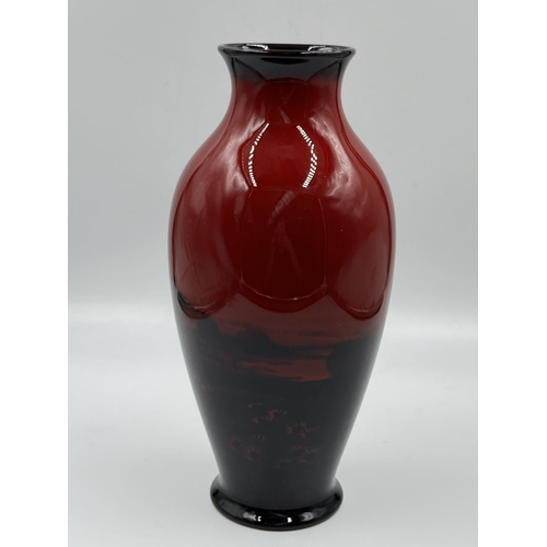 1 - A 1930s Royal Doulton Flambé baluster vase by Charles Noke, ref no. 7798 - approx. 28cm high