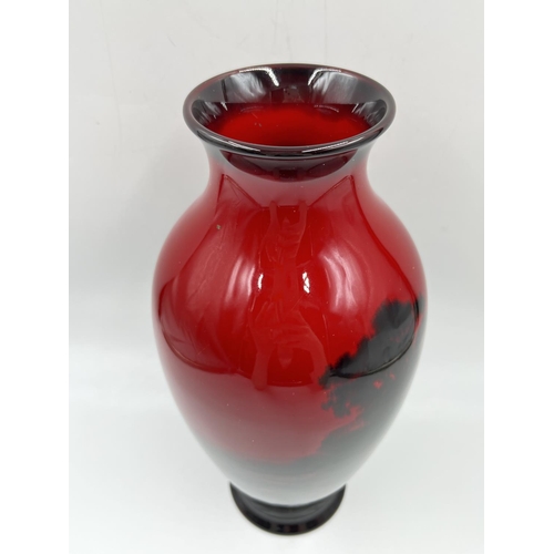 1 - A 1930s Royal Doulton Flambé baluster vase by Charles Noke, ref no. 7798 - approx. 28cm high