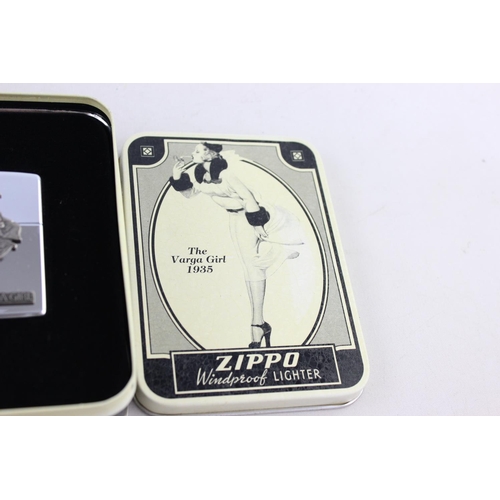 1334 - Two boxed Zippo cigarette lighters, one 60th Anniversary 1932-1992 and one 1935 Varga Girl