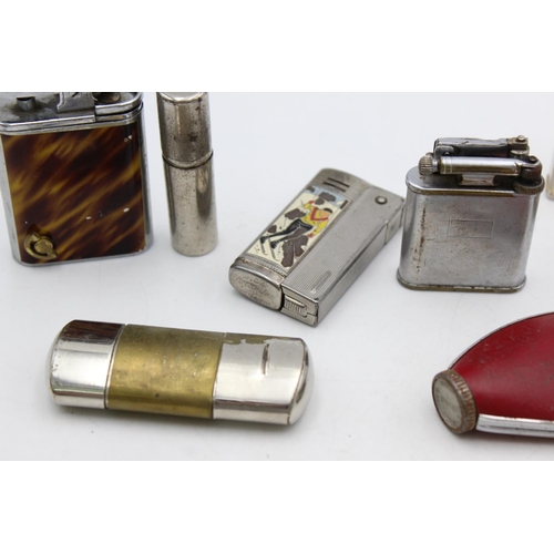 1335 - Eight assorted vintage lighters to include IMCO, Polo, musical etc.