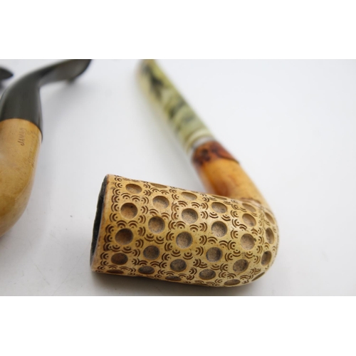 1337 - Three vintage Meerschaum Estate smoking pipes