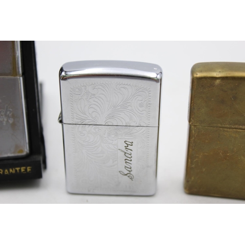 1341 - Three Zippo cigarette lighters