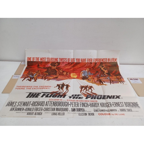 517 - Five folded vintage movie posters, The Moving Target, The Flight of the Phoenix, The Captain's Table... 