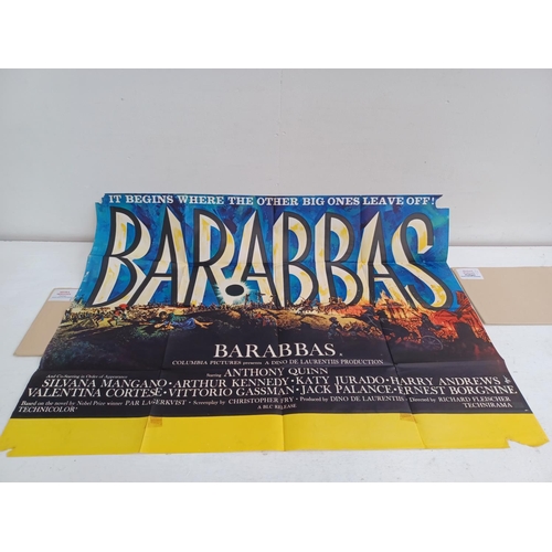 518 - Five folded vintage movie posters, Bedtime Story, PT109, Barabbas, Madigan and Topkapi