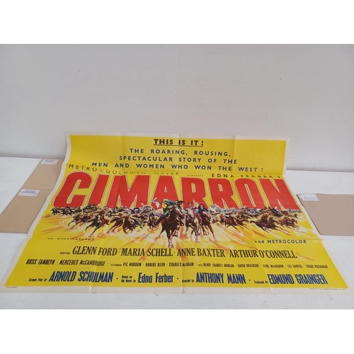 520 - Five folded vintage movie posters, Adventures of a Young Man, Cimarron, Home From the Hill, Rockets ... 