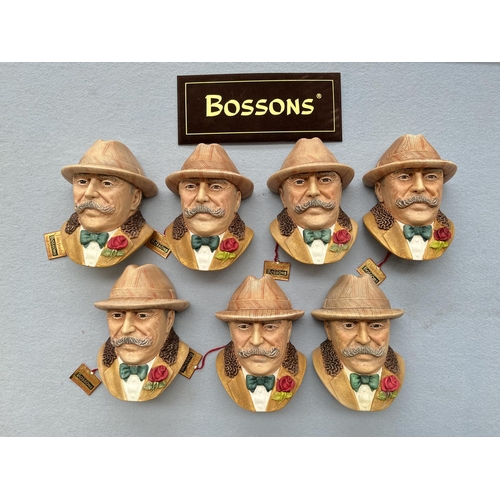 116 - Seven Bossons The Squire hand painted chalkware head wall plaques
