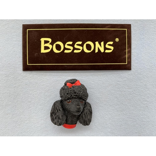149A - A boxed Bossons Miniature Black Poodle hand painted chalkware head wall plaque