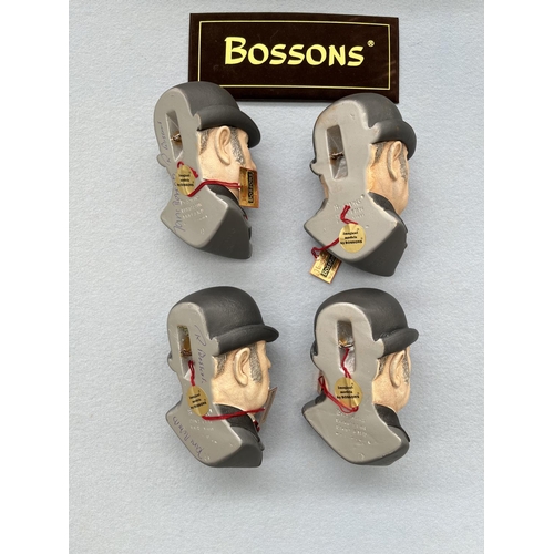 157 - Four boxed Bossons Doctor Watson hand painted chalkware head wall plaques
