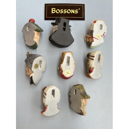 60 - Eight boxed Bossons hand painted chalkware head wall plaques to include Jock, Miner, Paddy, The Pars... 