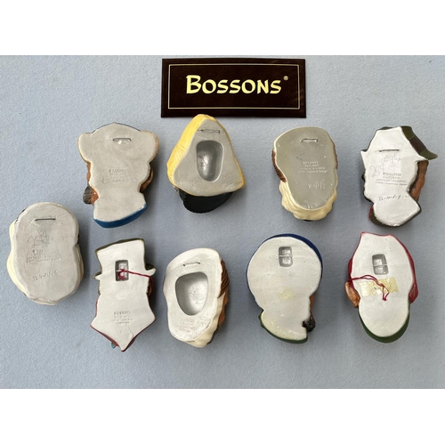 68 - Nine Bossons hand painted chalkware head wall plaques to include Sikh, Persian, Armenian etc.