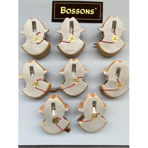 83 - Eight boxed Bossons The Squire hand painted chalkware head wall plaques