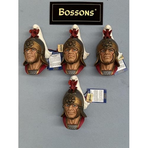 98 - Four boxed Bossons Sir Lancelot hand painted chalkware head wall plaques