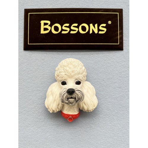 137 - Ten boxed Bossons White Poodle hand painted chalkware head wall plaques