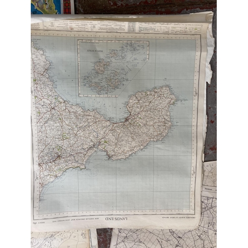 289 - A collection of various vintage ordnance maps to include St. Agnes, Land's End, South Wales etc.