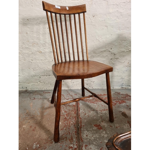 422 - Three pieces of furniture, one early 20th century John Taylor & Son mahogany two tier side table, on... 