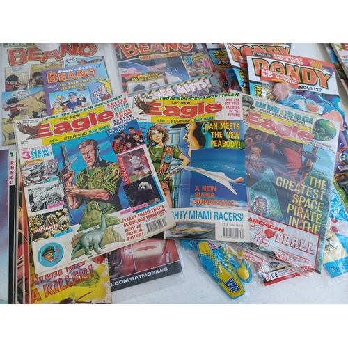 534 - A collection of comics, many with free gifts and some multiple copies to include Dan Dare Holiday Sp... 