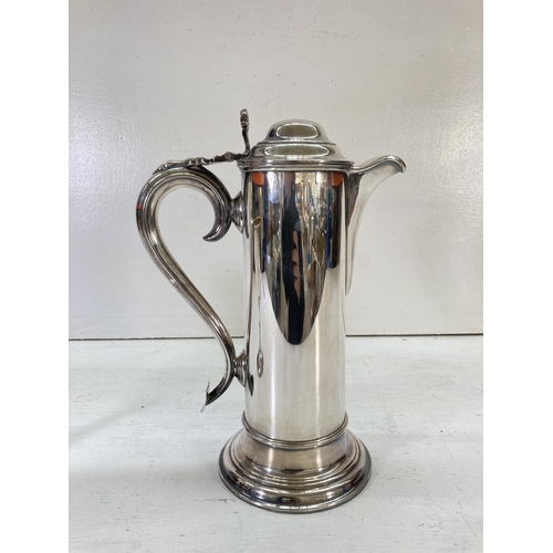 195 - Two pieces of 19th century silver plated ware, one Elkington & Co. 30cm coffee pot with heart design... 