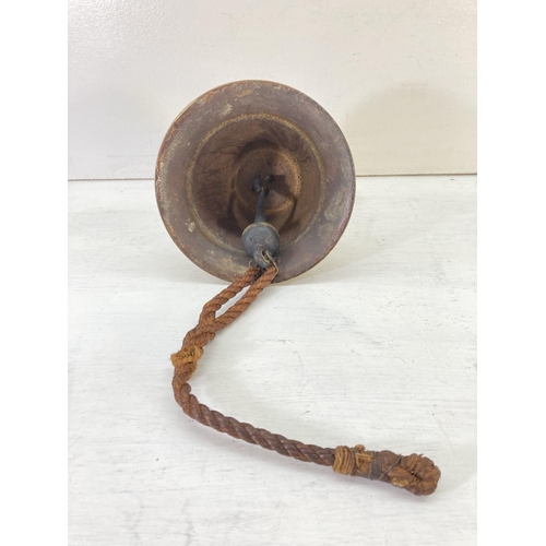 199 - A vintage brass bell - approx. 20cm high x 20cm in diameter