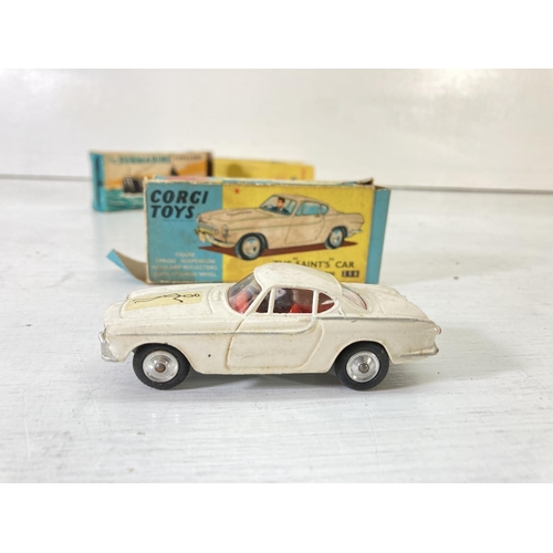 208 - Four boxed toys, one Dinky 482 Bedford 10CWT van, one Corgi 258 The Saints car Volvo P.1800, one Tre... 