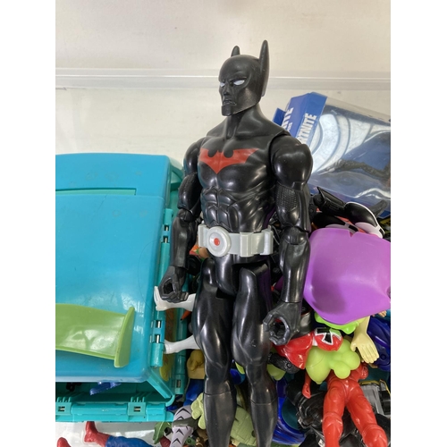 209 - A large collection of assorted toys to include Mattel DC Comics Batman figurine, boxed Silverlit Rob... 