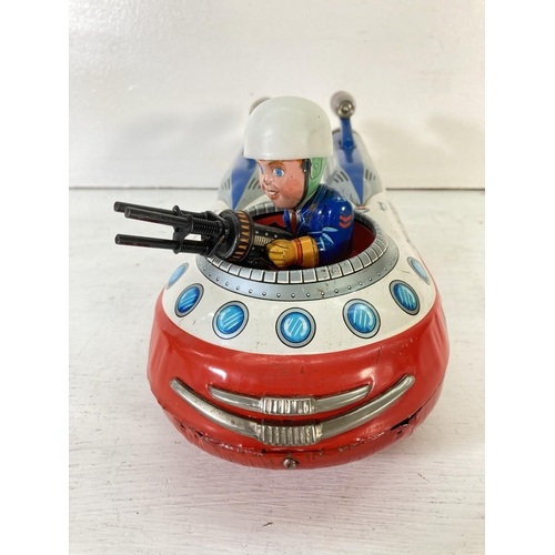 219 - A 1960s Japanese TN Nomura tin plate battery operated Sky Patrol model vehicle - approx. 15cm high x... 