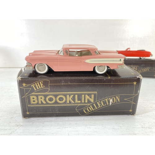 237 - Four boxed The Brooklin Collection diecast model vehicles to include BRK 22 1958 Edsel Citation two ... 