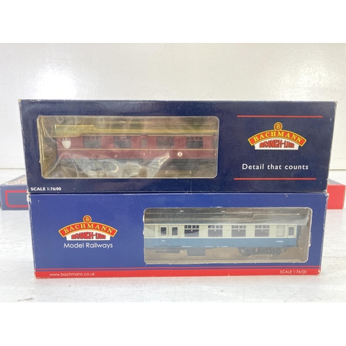 244 - Eight boxed Bachmann Branch-Line OO gauge model railway coaches to include 34-325 50ft parcel van in... 