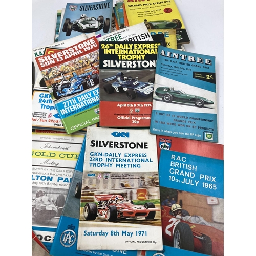 297 - A collection of mid/late 20th century British Grand Prix programs to include Aintree 12th R.A.C. Sat... 