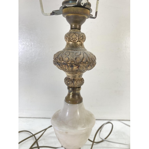 304 - A pair of vintage Spanish alabaster and gilt metal table lamps - approx. 36cm high