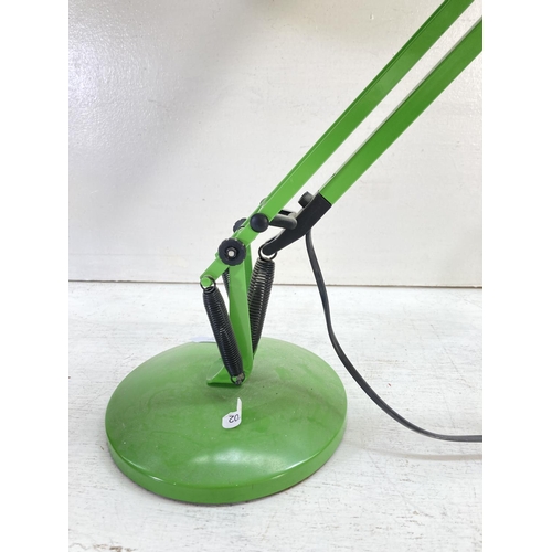 305 - A late 20th century green Anglepoise model 90 desk lamp