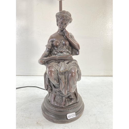 309A - An Art Nouveau style resin figural table lamp - approx. 60cm high