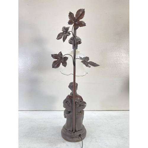 309A - An Art Nouveau style resin figural table lamp - approx. 60cm high