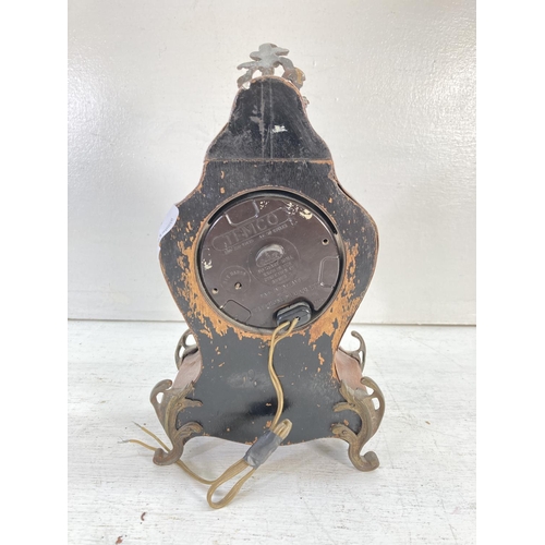 314 - A mid 20th century French style mahogany and gilt metal mantel clock