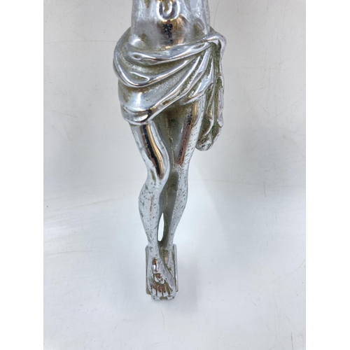 330 - A 1930s chrome plated Christ on Crucifix - approx. 29cm high x 18cm wide