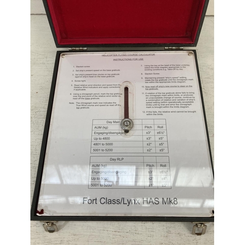 346 - A vintage cased helicopter flying course calculator