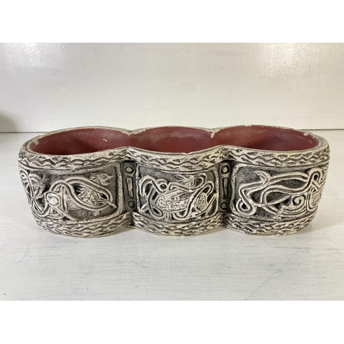 38 - A pair of mid/late 20th century Golden Valley Studios Original Medieval pattern ceramic three sectio... 