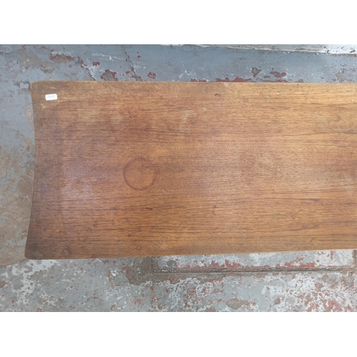 400 - A mid 20th century teak rectangular two tier coffee table - approx. 35cm high x 40cm wide x 118cm lo... 