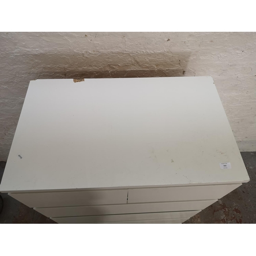 443 - An IKEA white laminate chest of two short over four long drawers - approx. 123cm high x 80cm wide x ... 