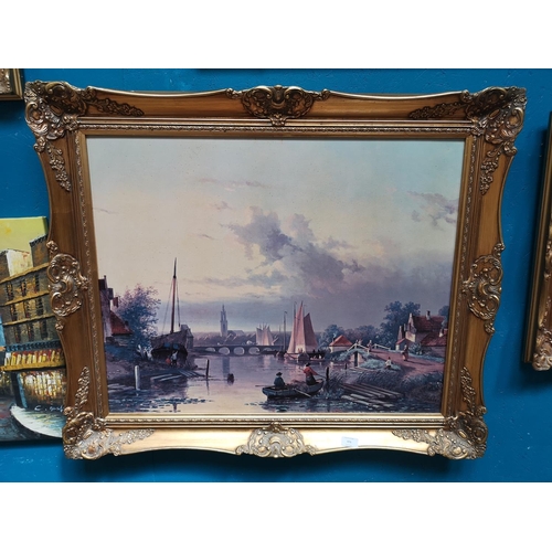 476 - A gilt framed Johannes Franciscus Spohler print - approx. 92cm wide x 77cm high